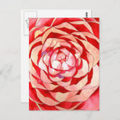 Roze Camellia abstract kunstschilderij Briefkaart (Voorkant / Achterkant)