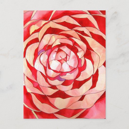 Roze Camellia abstract kunstschilderij Briefkaart (Voorkant)
