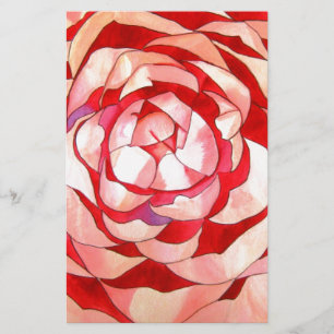 Roze Camellia abstract kunstschilderij Briefpapier
