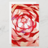Roze Camellia abstract kunstschilderij Briefpapier (Voorkant / Achterkant)