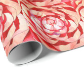 Roze Camellia abstract kunstschilderij Cadeaupapier (Rol Hoek)