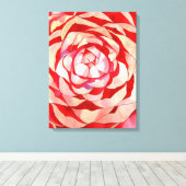 Roze Camellia abstract kunstschilderij Canvas Afdruk (Insitu (Houten vloer))