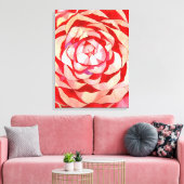 Roze Camellia abstract kunstschilderij Canvas Afdruk (Insitu (Woonkamer))