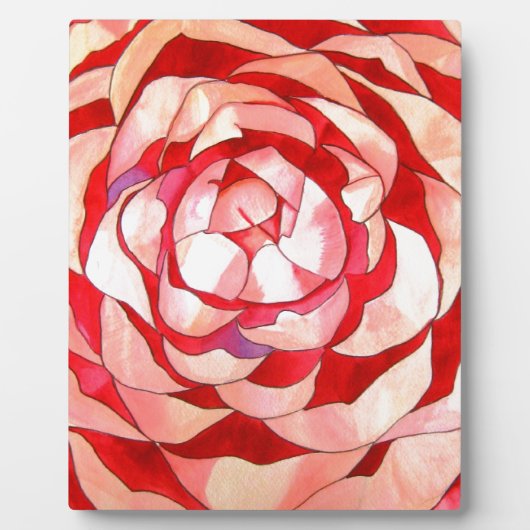 Roze Camellia abstract kunstschilderij Fotoplaat (Voorkant)