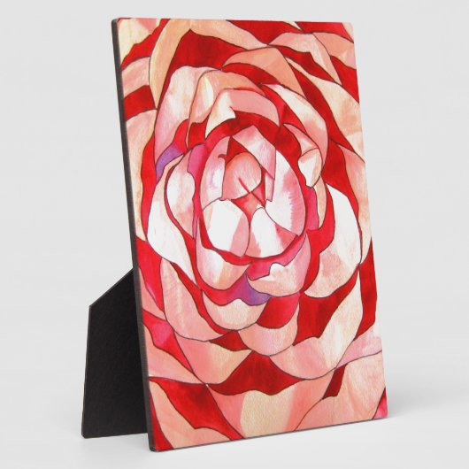 Roze Camellia abstract kunstschilderij Fotoplaat (Zijkant)