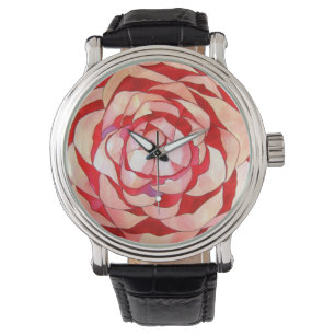 Roze Camellia abstract kunstschilderij Horloge