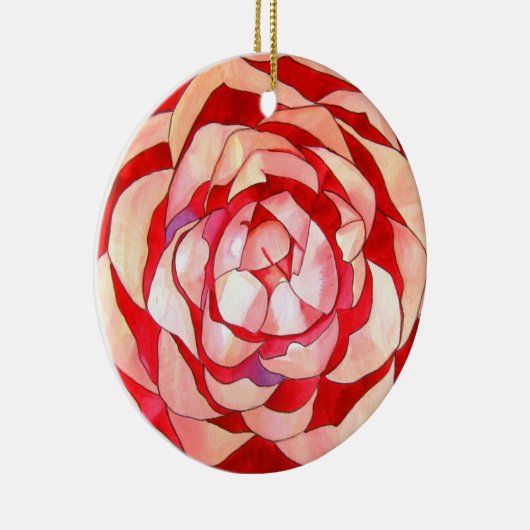 Roze Camellia abstract kunstschilderij Keramisch Ornament (Rechts)