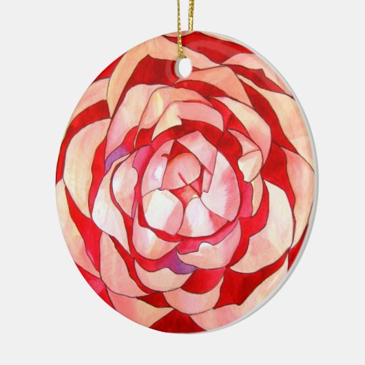 Roze Camellia abstract kunstschilderij Keramisch Ornament (Links)