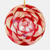 Roze Camellia abstract kunstschilderij Keramisch Ornament (Achterkant)