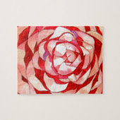 Roze Camellia abstract kunstschilderij Legpuzzel (Horizontaal)
