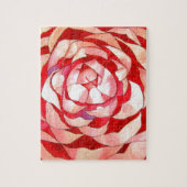 Roze Camellia abstract kunstschilderij Legpuzzel (Verticaal)