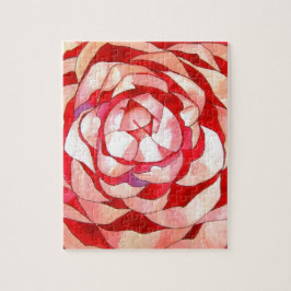 Roze Camellia abstract kunstschilderij Legpuzzel