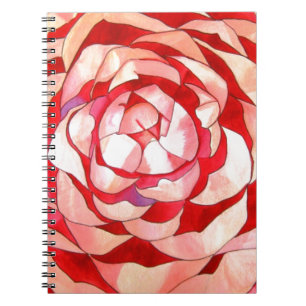 Roze Camellia abstract kunstschilderij Notitieboek