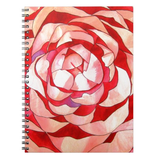 Roze Camellia abstract kunstschilderij Notitieboek (Voorkant)