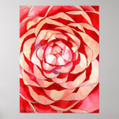 Roze Camellia abstract kunstschilderij Poster (Voorkant)