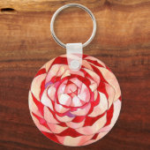 Roze Camellia abstract kunstschilderij Sleutelhanger (Voorkant)