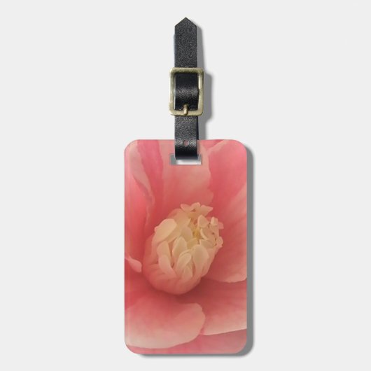 Roze Camellia Bagagelabel (Voorkant verticaal)