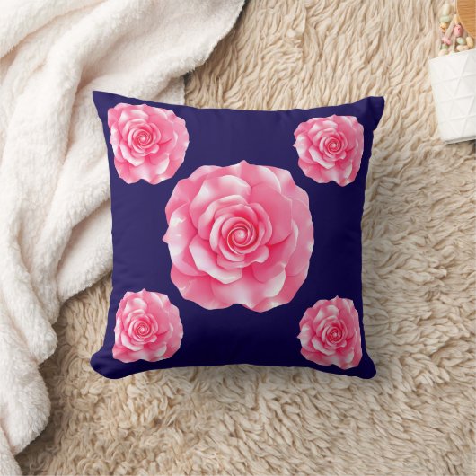 Roze Camellia Bloei Kussen (Deken)