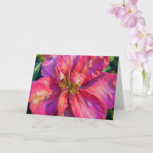 Roze Camellia Bloem Bloemige Kunst Lege Notitiekaa Kaart