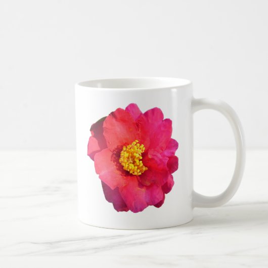 roze camellia bloem koffiemok (Rechts)