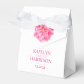 Roze camellia bloem kunst trouw favor doos bedankdoosjes (Voorkant Zijde)