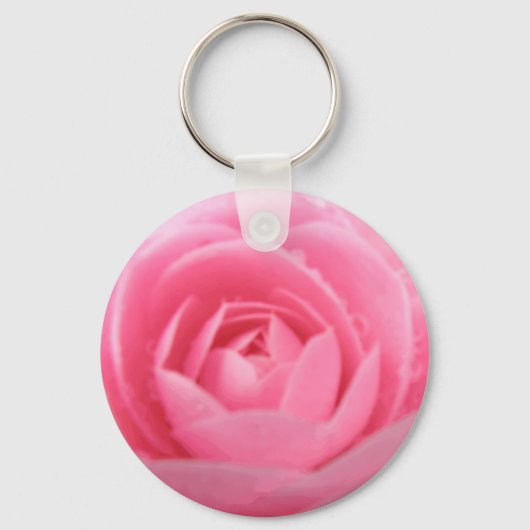 roze Camellia Bloem Sleutelhanger (Voorkant)
