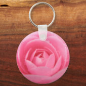 roze Camellia Bloem Sleutelhanger (Voorkant)