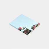 Roze Camellia-bloemen met blauwe hemel Post-it® Notes (Schuin)