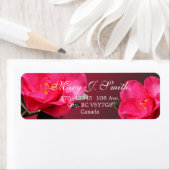  roze camellia bloemen personaliseren etiket (Insitu)