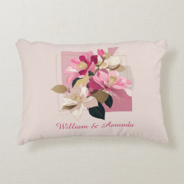 Roze Camellia Bloom Accent Pillow Accent Kussen