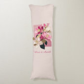 Roze Camellia Bloom Body Pillow Lichaamskussen (Voorkant Verticaal)