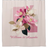 Roze Camellia Bloom Douchegordijn (Voorkant)