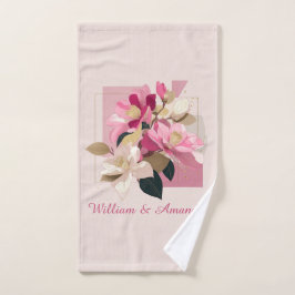 Roze Camellia Bloom Handdoek