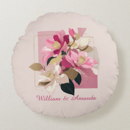 Roze Camellia Bloom Ronde Kussen