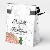 Roze Camellia bruiloft gunst doos Bedankdoosjes (Achterkant)