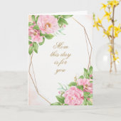 Roze Camellia Corners Moederdag Kaart (Gele Bloem)