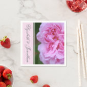 Roze Camellia en Ribbon Wedding Servet (Insitu)
