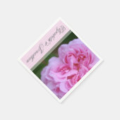 Roze Camellia en Ribbon Wedding Servet (Hoek)