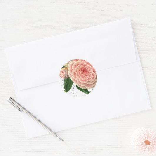 Roze Camellia Envelope Seal Stickers (Envelop)