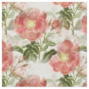 Roze Camellia Floral Pattern Fabric Stof