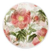 Roze Camellia Floral Pattern Keramische Knop (Voorkant)