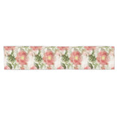 Roze Camellia Floral Pattern Korte Tafelloper (Horizontaal)