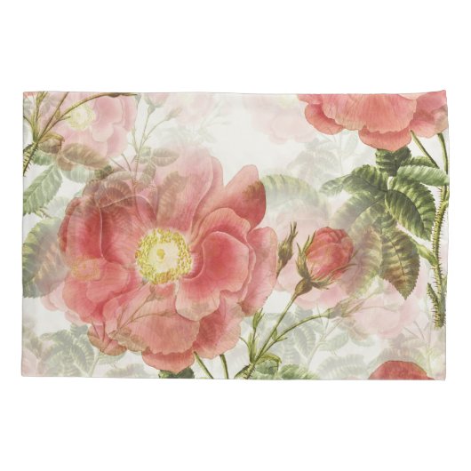 Roze Camellia Floral Pattern Kussensloop (Achterkant)