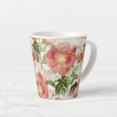 Roze Camellia Floral Pattern Latte Mok (Rechterhoek)
