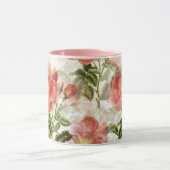 Roze Camellia Floral Pattern Mok (Midden)