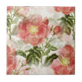 Roze Camellia Floral Pattern Tegeltje (Voorkant)