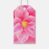 Roze camellia floral waterverf cadeau labels cadeaulabel (Voorkant)