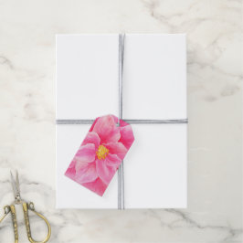 Roze camellia floral waterverf cadeau labels cadeaulabel