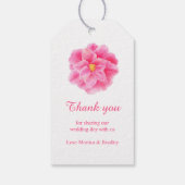 Roze camellia floral waterverf cadeau labels cadeaulabel (Achterkant)