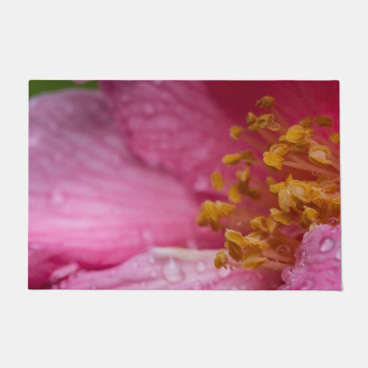 Roze Camellia Flower Stamens Deurmat (Voorkant)